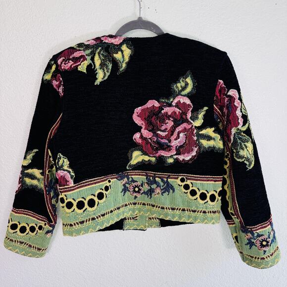Vintage Painted Pony Jacket Womens Small Floral Tapestry Boho Southwest Western - Picture 2 of 10